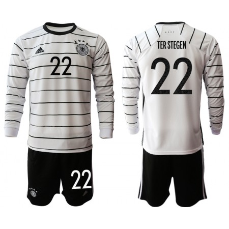 Billiga Fotbollströjor Tyskland TER STEGEN 22 Barn Hemma tröja  EM 2020 Långärmad